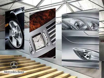 Mercedes Benz Nichole Fowler branding brochure design design event branding graphic design instore outdoor signage