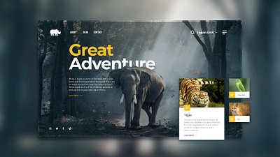 Great Adventure Design Concept | Ruben Cespedes adobe xd adventure animals clean design clean ui creative design design design concept landing design landing page concept responsive ui ux ui concept ui design uidesign ux designer web web design website