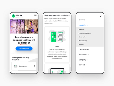 SPARK Mobile Website cta custom software homepage mobile design mobile website responsive website