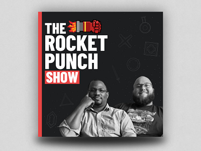 Rocket Punch Show Podcast Logo black gaming logo podcast red rocket punch