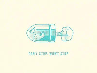 👊 Can't Stop, Won't Stop 👊 bullet bill comic art design halftone illustration illustrator nintendo tampa designer typography vector video games