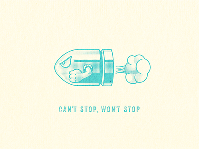 👊 Can't Stop, Won't Stop 👊 bullet bill comic art design halftone illustration illustrator nintendo tampa designer typography vector video games