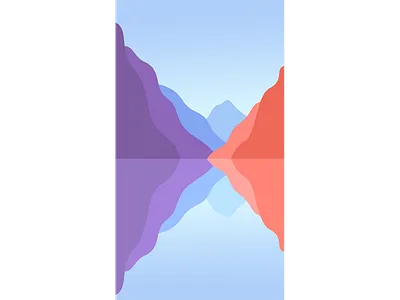 Fjord #1 fjord flat illustration minimal mountains reflection vector