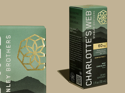 Charlotte's Web Mint Chocolate brand identity brand strategy branding design emboss foil stamp hemp package design packaging