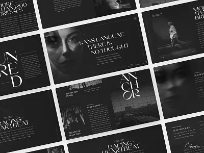 Sans language -- screens dark design elegant layout serif typography ui ux