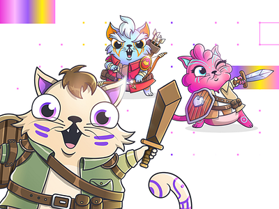 CryptoKitties: Fancy Cats - Page's Gang art direction blockchain character creative crypto cryptokitties dapperlabs design fun gaming illustration kitties