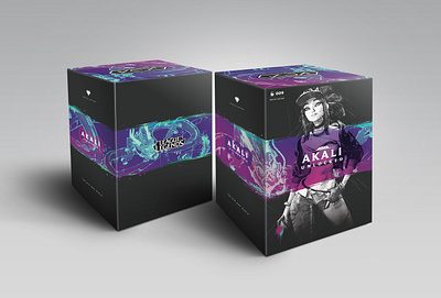 KDA Akali Statue Packaging dieline illustration league of legends packaging design riot games special edition statue system