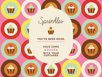 Sprinkles Cupcakes Rosé beverage design beverage packaging cupcake design illustration rose sprinkles vector