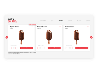 Ice cream showcase cart colors ecommerce icecream icecreamshop kibon ui uiux ux website