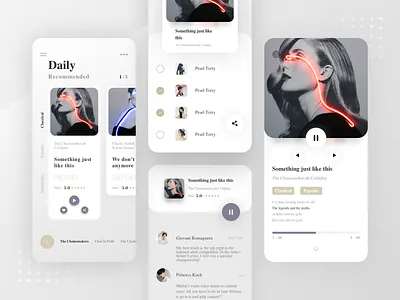 Music UI app dailyui illustration logo minimal typography ui web 动效