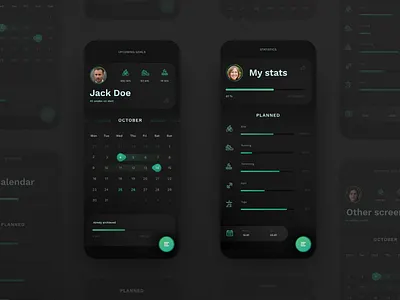 Activity mobile app app concept dark mode dark ui design interface ios mobile ui