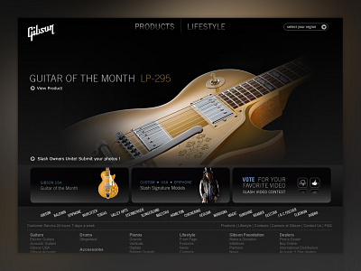 Gibson.com art direction design gibson homepage