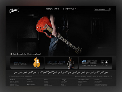 Gibson.com art direction design gibson homepage