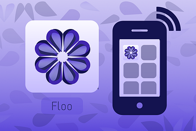 Daily 005- Floo application blue daily ui dailylogochallenge dailyui floo floor flower logo vector