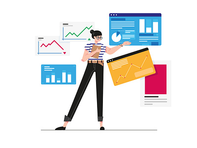 Presentation character design flat header illustration illustration ui ux vector web website