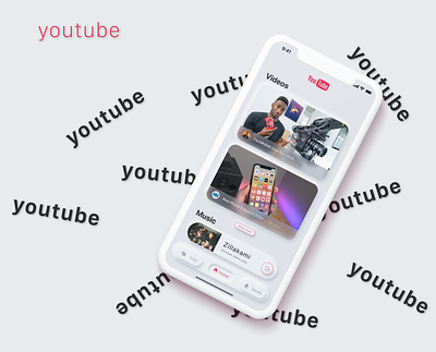 YouTube App: Redesigned app mobile neomorphism redesign ui youtube