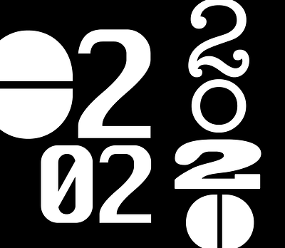 02 02 2020 Exploration basics blackandwhite calendar datetypography design graphic design graphics numbers numerology palindrome playful type design typeface typography