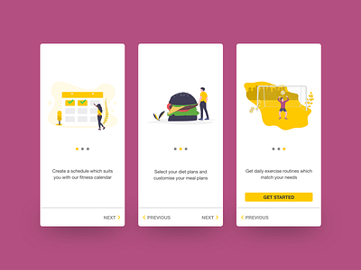 Onboarding - Day023 dailyui design flat illustration illustrator minimal mobile ui onboarding onboarding ui ui uidesign uxdesign