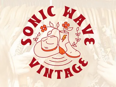 Sonic Wave Vintage Logo austin austin texas branding clothing denver funky illustration logo logotype vintage western