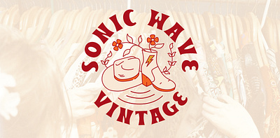 Sonic Wave Vintage Logo austin austin texas branding clothing denver funky illustration logo logotype vintage western