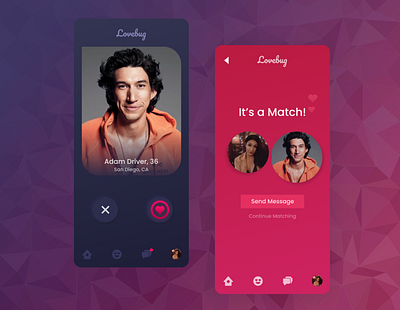 Daily UI Dating App app dailyui dating dating app design gradient ios ui ux vector website