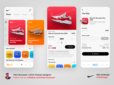 Nike App Redesign Ui android app app redesign appdesign brand landing page latest work ios nike nike redesign red sports ui ui design ui ux uidesign ux