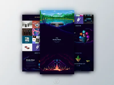 BWEAR DESIGN Website Overview art brand branding color depth design dragon grain illustration illustrator lake landscape logo logo design minimal nature parallax photoshop vector website