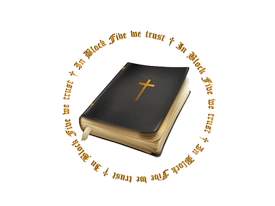 In Block Five we trust 👏🏼📖 art bible block five blockfive cross design designer figma gold holy illustration illustrator photoshop religion vector vector art