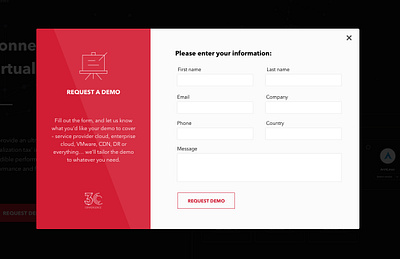 Request Demo modal design interface design ui ux web