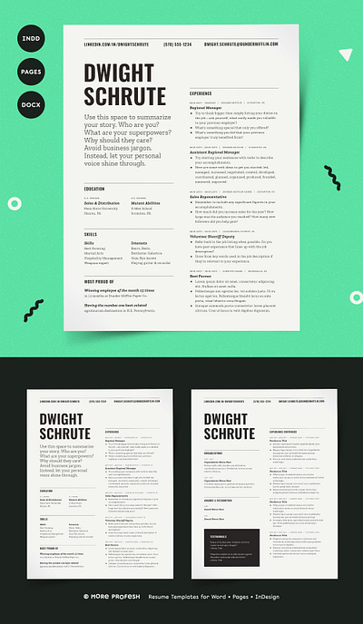 Resume Template Word Pages InDesign clean resume creative resume curriculum vitae cv template download free indesign modern modern resume pages professional resume resume template template templates