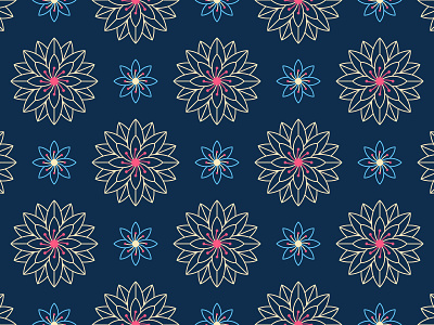 Pattern of geometric flowers beige color blue color dark blue exotic fabric floral background floral blossom floral pattern floral texture flower silhouette garden geometric flower outline package print pattern seamless pattern textile vector illustration wrap wrapping