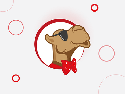 Funky Camel branding bright camel cartoon character cool design flat fun funky glasses logo logo design logodesign logos logotype maskot red sticker stickers