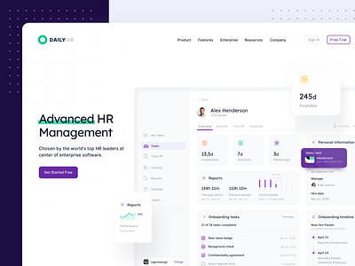 HRM Landing page dashboad hr hrm human resources landing landing page marketing ui web web design