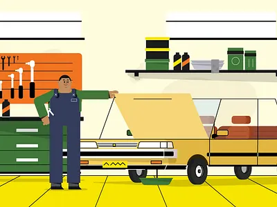 Style Test character flat illustration man motion