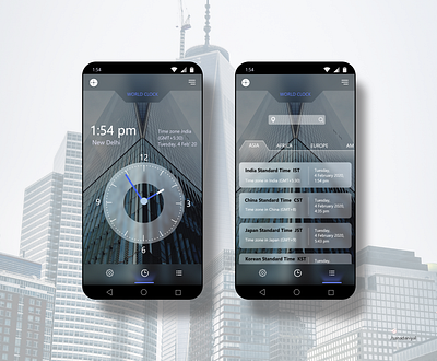 World Clock App User Interface Design app app design application clock design time ui ui ux user experience user interface ux watch web world clock