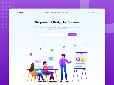 Grapik. agency agency branding agency website business company freelance hero illustration landing page promotion social media uiux web design website