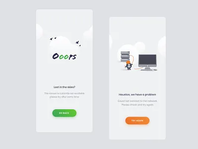 Error Screens Vol 01 design empty screen empty states error error 404 error failed error message error page failed illustrations ios ios app iphonex minimalist illustrations mobile app no state ui uidesign uiux vector