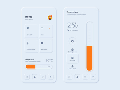 Neomorphism soft UI Design for Smart Home App adobe xd app ui design best designer dashboard figmadesign neomorphic neomorphism neomorphism ui smart home ui design uiux user experience user interface ux design