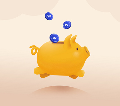 Illustration for referral bonus bonus branding coin design ui gold illustration money painting referral save money saving ui webdesign