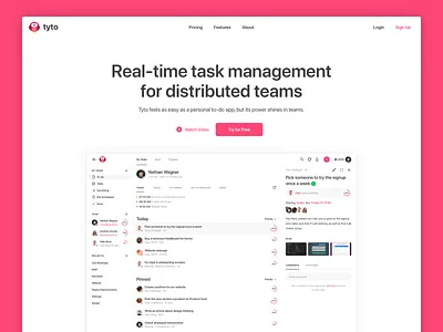 Tyto : Website clean managment minimal product simple task team todo ui ux web website