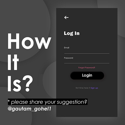 login black ui design creativity graphicdesign mobile ui