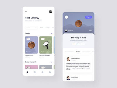 Meleton - Learning Platform Mobile App app app concept app design class courses design e learning education education app educational exam exams knowledge learn mobile mobile ui product student ui ux