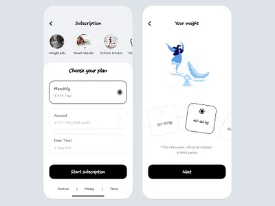 Diet Mobile App app dailyui design illustration ui ux ux ui ux design uxui web