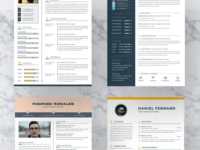 Resume Bundle a4 clean resume cv clean elegant elegant resume indesign modern modern resume professional professional resume