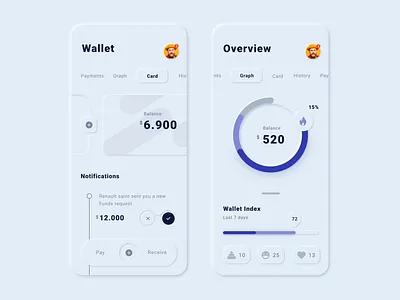 Neomorphism soft UI Design for payment app adobe xd app ui ux branding card design debit card neomorphic ui neomorphism payment app soft ui uiux user experience userinterface