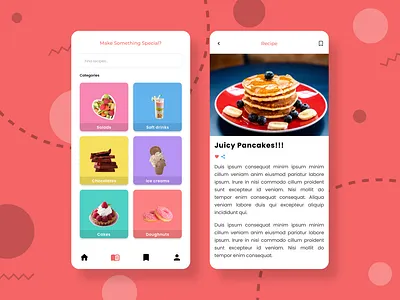 Tiny Recipe App Concept. app concept application cooking app cute design design kitchen recipe app recipe book recipes ui ui design ui ux uiux ux ux design
