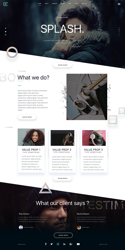 Splash Landing_page design sketch ui ux