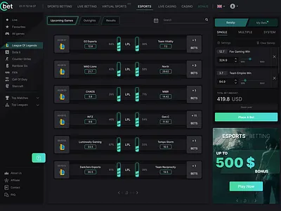Cbet app design ui ux website