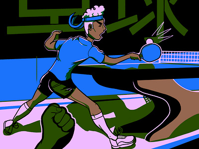 Ping pong champ character graphic illustration photoshop wacom wacom intuos