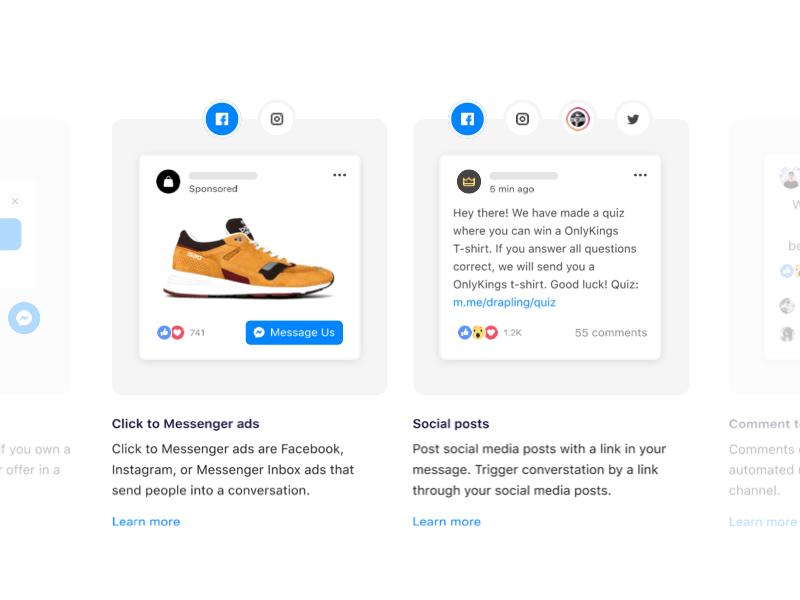 I AM POP - Slider to showcase all ad formats animation blue clean design inbox marketing ui ux web website